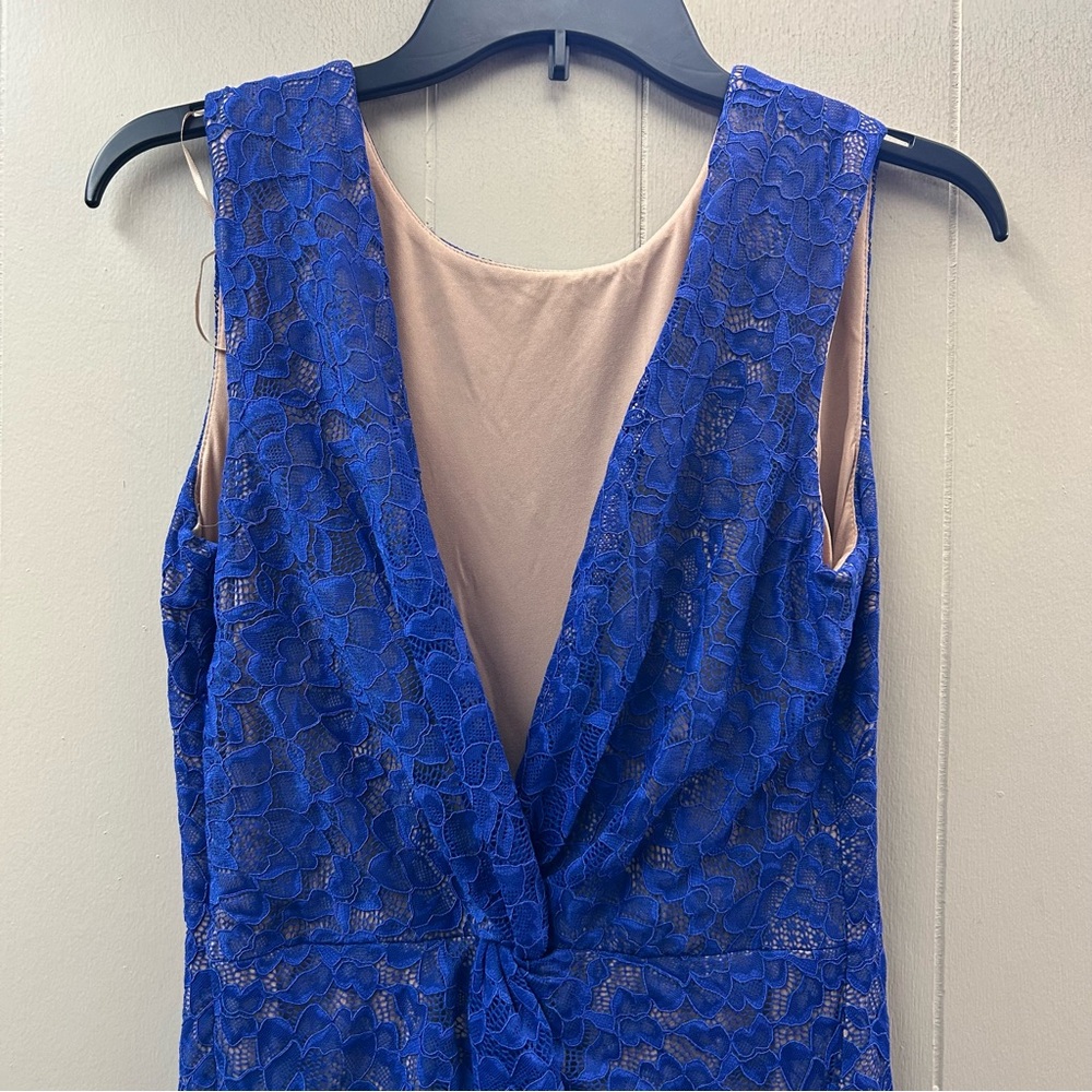 Dress the Population Kendra Lace Dress Women’s Large Midi Blue - Picture 5 of 12